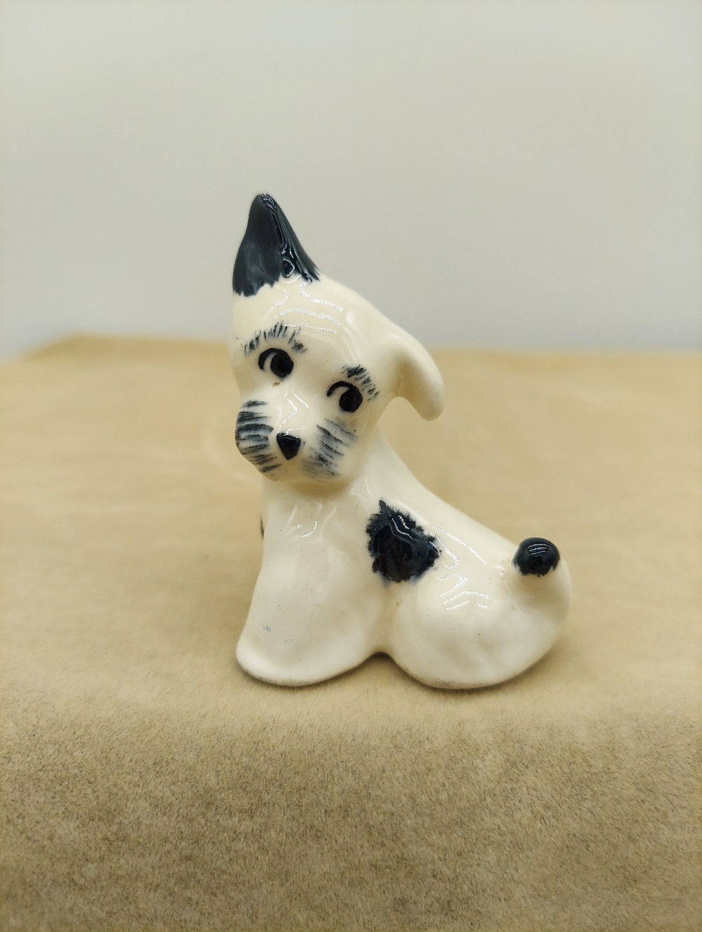 Vintage Schnauzer Dog Porcelain Figurine